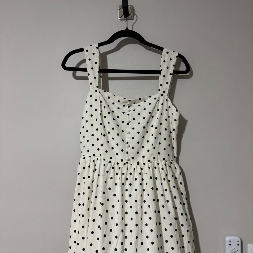 Petal & Pup Cream Polka Dot Midi Dress - Picture 4 of 9